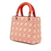 Medium Lambskin Cannage Stitched Lady Dior